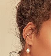 silver pearl drop earring